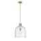 Z-Lite Pearson 1 Light Pendant, Rubbed Brass And Clear Seedy 817-12RB - alternate 1